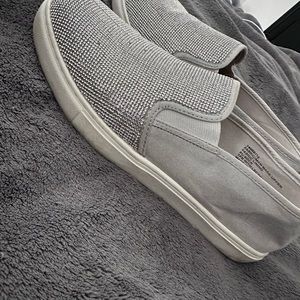 Torrid GREY EMBELLISHED FAUX-GEM SLIP-ON SNEAKER, used in fair condition.
